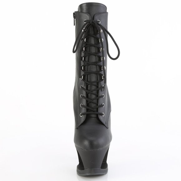 Platform Skull High Heel Lace Up Ankle Boots - Picture 3 of 5